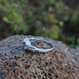 18k white gold c.1920's filigree diamond ring - apx .24ct tw