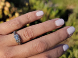 18k white gold c.1920's filigree diamond ring - apx .24ct tw