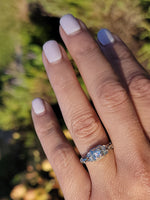 18k white gold c.1920's filigree diamond ring - apx .24ct tw