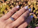 18k white gold c.1920's filigree diamond ring - apx .24ct tw