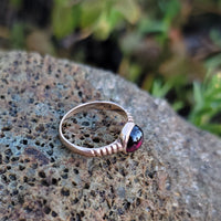 10k rose gold Victorian cabochon garnet ring