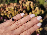 10k rose gold Victorian cabochon garnet ring