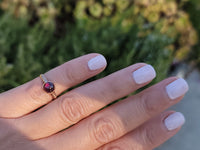 10k rose gold Victorian cabochon garnet ring