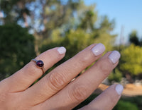10k rose gold Victorian cabochon garnet ring