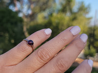 10k rose gold Victorian cabochon garnet ring
