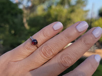 10k rose gold Victorian cabochon garnet ring