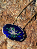 18k gold Victorian enamel & old rose cut diamond BIRD BUTTERFLY LEAF necklace pendant