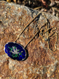 18k gold Victorian enamel & old rose cut diamond BIRD BUTTERFLY LEAF necklace pendant