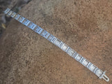 14k white gold c.1920's Deco filigree diamond bracelet