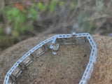 14k white gold c.1920's Deco filigree diamond bracelet