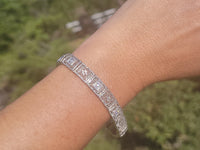 14k white gold c.1920's Deco filigree diamond bracelet