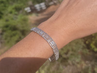 14k white gold c.1920's Deco filigree diamond bracelet