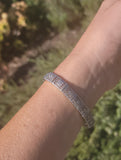 14k white gold c.1920's Deco filigree diamond bracelet