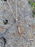 10k gold Victorian pearl & garnet necklace pendant lavaliere