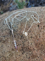 10k gold Victorian pearl & garnet necklace pendant lavaliere