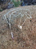 10k gold Victorian pearl & garnet necklace pendant lavaliere