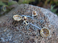 Platinum & 18k gold Deco diamond dangle earrings