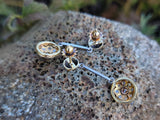 Platinum & 18k gold Deco diamond dangle earrings