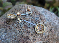 Platinum & 18k gold Deco diamond dangle earrings
