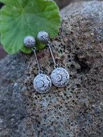 Platinum & 18k gold Deco diamond dangle earrings