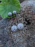Platinum & 18k gold Deco diamond dangle earrings