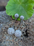 Platinum & 18k gold Deco diamond dangle earrings