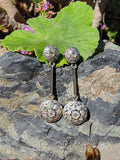 Platinum & 18k gold Deco diamond dangle earrings