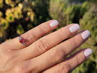 18k white gold emerald cut orange sapphire & diamond estate ring