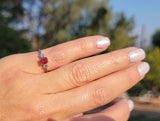 18k white gold emerald cut orange sapphire & diamond estate ring