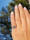 Platinum Art deco c.1920s filigree .83ct Euro cut diamond engagement ring - apx 1ct tw