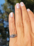 Platinum Art deco c.1920s filigree .83ct Euro cut diamond engagement ring - apx 1ct tw