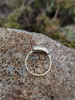 14k gold two tone Deco estate Sapphire & Diamond Ring Band