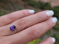 10k gold Victorian amethyst solitaire antique estate ring