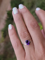 10k gold Victorian amethyst solitaire antique estate ring