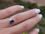 10k gold Victorian amethyst solitaire antique estate ring