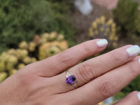 10k gold Victorian amethyst solitaire antique estate ring