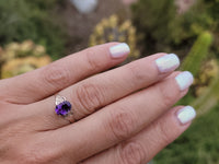 10k gold Victorian amethyst solitaire antique estate ring