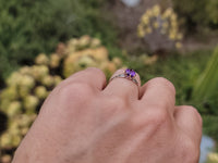 10k gold Victorian amethyst solitaire antique estate ring