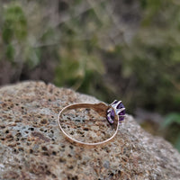 10k gold Victorian amethyst solitaire antique estate ring