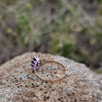 10k gold Victorian amethyst solitaire antique estate ring