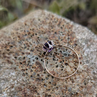 10k gold Victorian amethyst solitaire antique estate ring