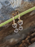 18k gold two tone Deco diamond dangle earrings