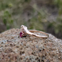 14k gold Victorian Ruby & Diamond estate antique bypass ring