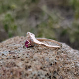 14k gold Victorian Ruby & Diamond estate antique bypass ring
