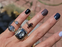 14k gold two tone old mine cut diamond solitaire antique estate ring - .74ct