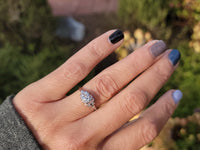 14k white gold c.1920's filigree diamond ring - apx .13ct tw