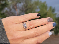 14k white gold c.1920's filigree diamond ring - apx .13ct tw