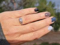 14k white gold c.1920's filigree diamond ring - apx .13ct tw