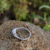 14k white gold c.1920's filigree diamond ring - apx .13ct tw