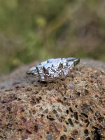 14k white gold c.1920's filigree diamond ring - apx .13ct tw